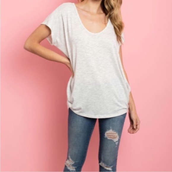 White with Grey Hints, Short Sleeve Tee - Picture 3 of 4